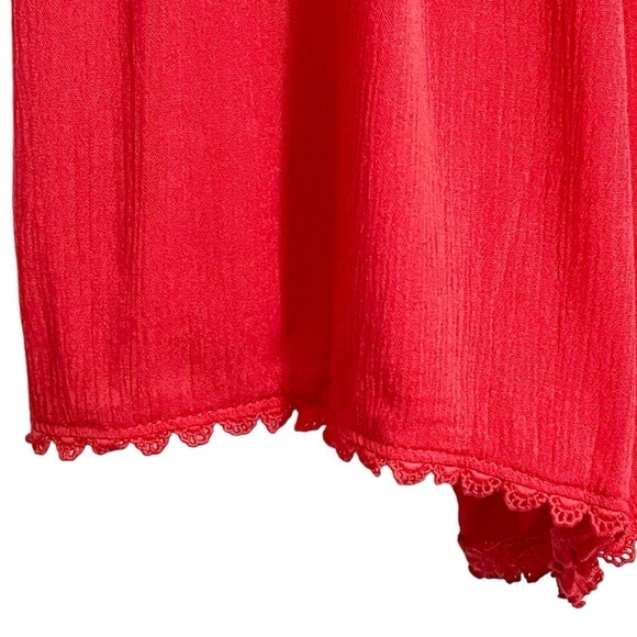 NWT Xhilaration Jumper w/Adj. Spaghetti Straps & Embroidered Trim Dark Coral - Picture 5 of 9